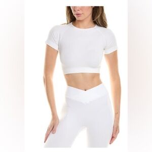 Isla Ciel White Women's Crop Top and leggings set

New